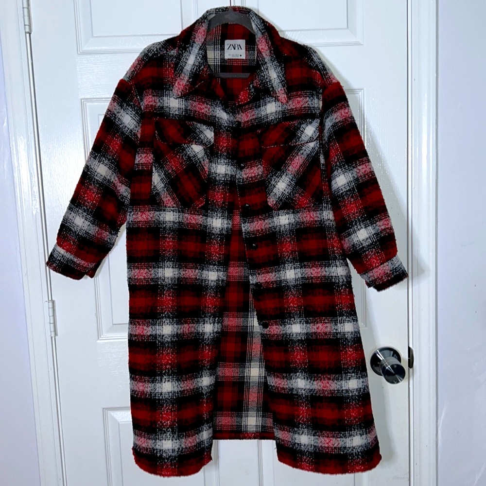 Zara Women’s Plaid MIDI Shacket